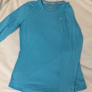 Nike Dri-Fit Long-Sleeved Teal Running Shirt
